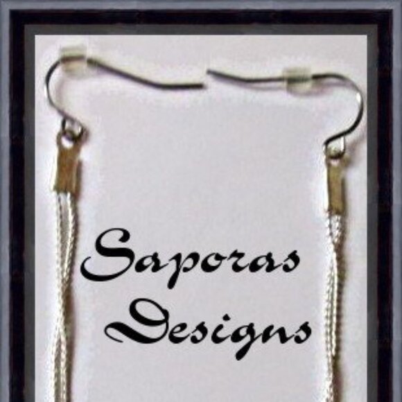 Silver Tone Dangle Earrings With Silver Tone & Black Beads Teen Gift Giving - Picture 2 of 2